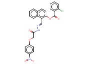 1-(2-((4-NITROPHENOXY)ACETYL)CARBOHYDRAZONOYL)-2-NAPHTHYL <span class='lighter'>2-CHLOROBENZOATE</span>
