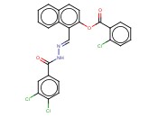 1-(2-(3,4-DICHLOROBENZOYL)CARBOHYDRAZONOYL)-2-NAPHTHYL <span class='lighter'>2-CHLOROBENZOATE</span>