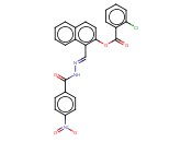 1-(2-(4-NITROBENZOYL)CARBOHYDRAZONOYL)-2-NAPHTHYL <span class='lighter'>2-CHLOROBENZOATE</span>