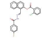 1-(2-(4-FLUOROBENZOYL)CARBOHYDRAZONOYL)-2-NAPHTHYL <span class='lighter'>2-CHLOROBENZOATE</span>
