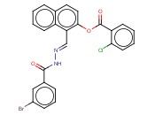 1-(2-(3-BROMOBENZOYL)CARBOHYDRAZONOYL)-2-NAPHTHYL <span class='lighter'>2-CHLOROBENZOATE</span>