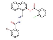1-(2-(2-BROMOBENZOYL)CARBOHYDRAZONOYL)-2-NAPHTHYL <span class='lighter'>2-CHLOROBENZOATE</span>