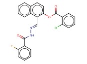 1-(2-(2-FLUOROBENZOYL)CARBOHYDRAZONOYL)-2-NAPHTHYL <span class='lighter'>2-CHLOROBENZOATE</span>