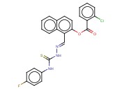 1-(2-((4-FLUOROANILINO)CARBOTHIOYL)CARBOHYDRAZONOYL)-2-NAPHTHYL <span class='lighter'>2-CHLOROBENZOATE</span>
