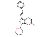 (E)-6-IODO-3-(2-(PYRIDIN-2-<span class='lighter'>YL</span>)ETHENYL)-1-(<span class='lighter'>TETRAHYDRO-2H-PYRAN-2-YL</span>)-1H-INDAZOLE